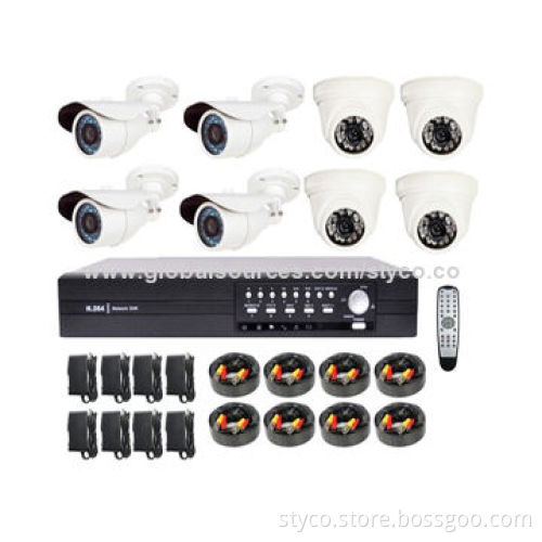 8 Cameras CCTV Kit System, 8-Channel D1 Resolution, IR Camera Up to 25m IR Night Vision Distance